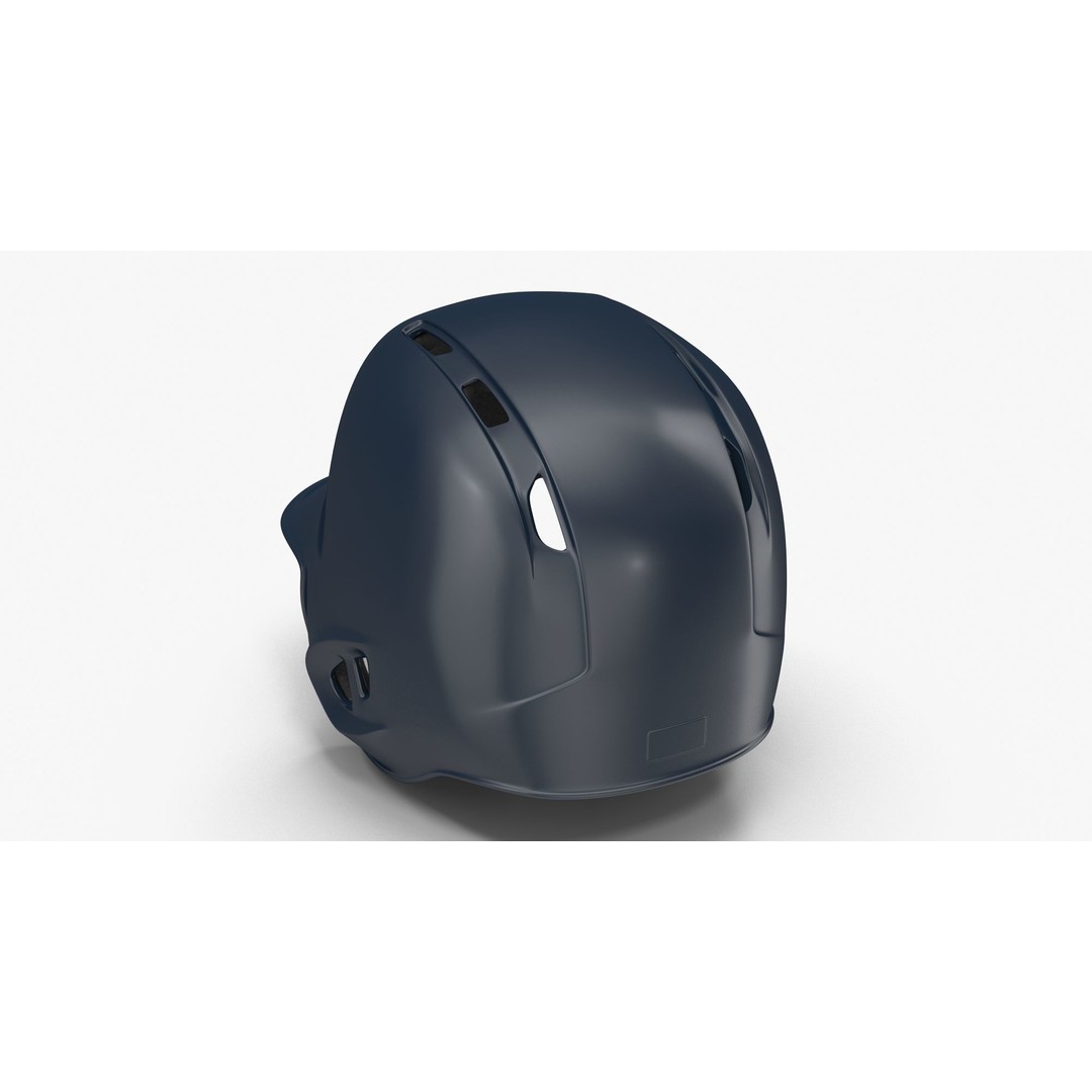 Baseball Helmet 3D Model – Low Poly Deep Blue Gloss Game Asset, FBX - View 5