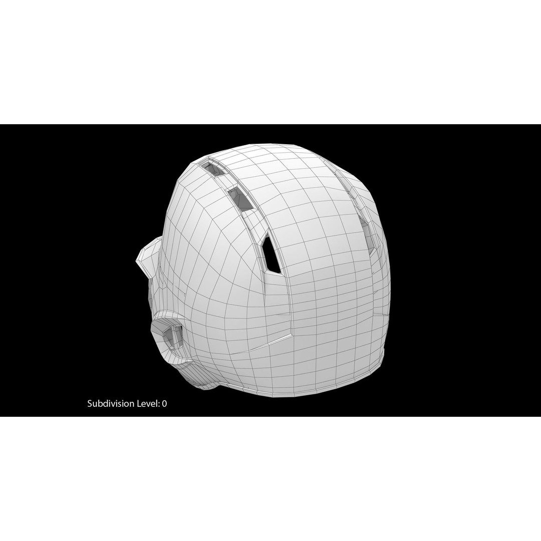 Baseball Helmet 3D Model – Low Poly Deep Blue Gloss Game Asset, FBX - View 6