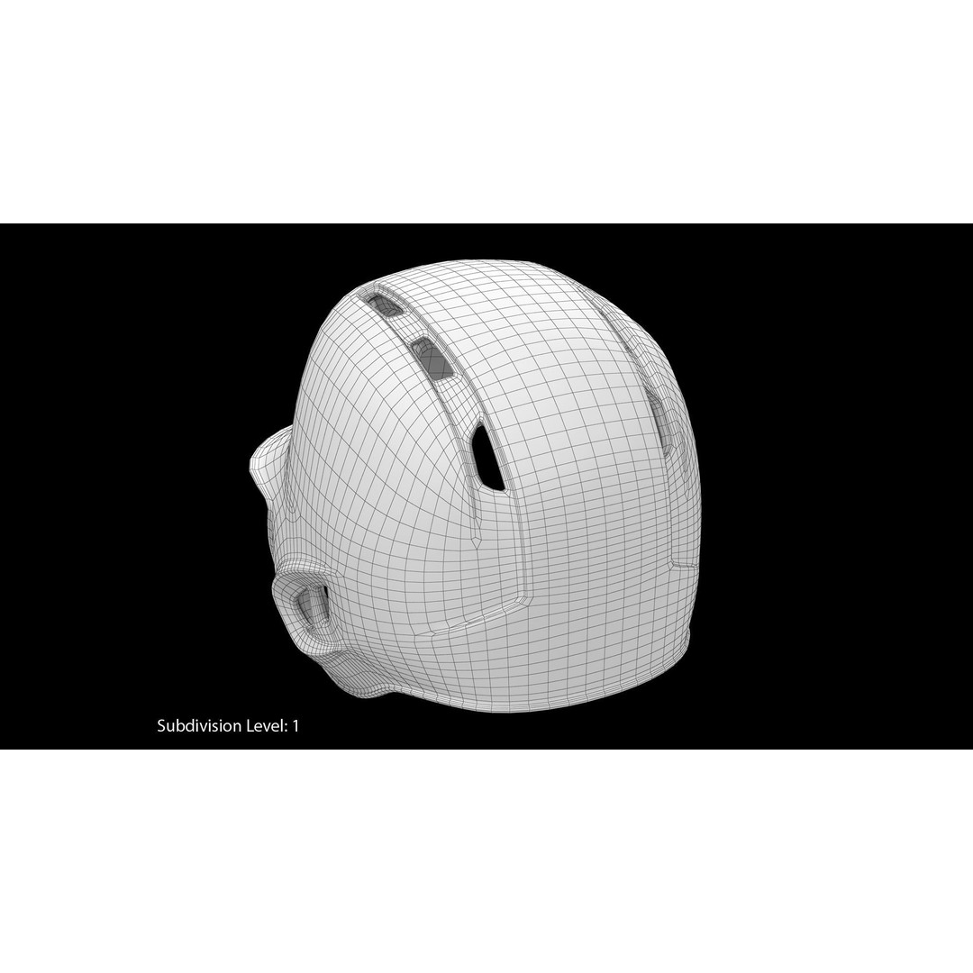 Baseball Helmet 3D Model – Low Poly Deep Blue Gloss Game Asset, FBX - View 7