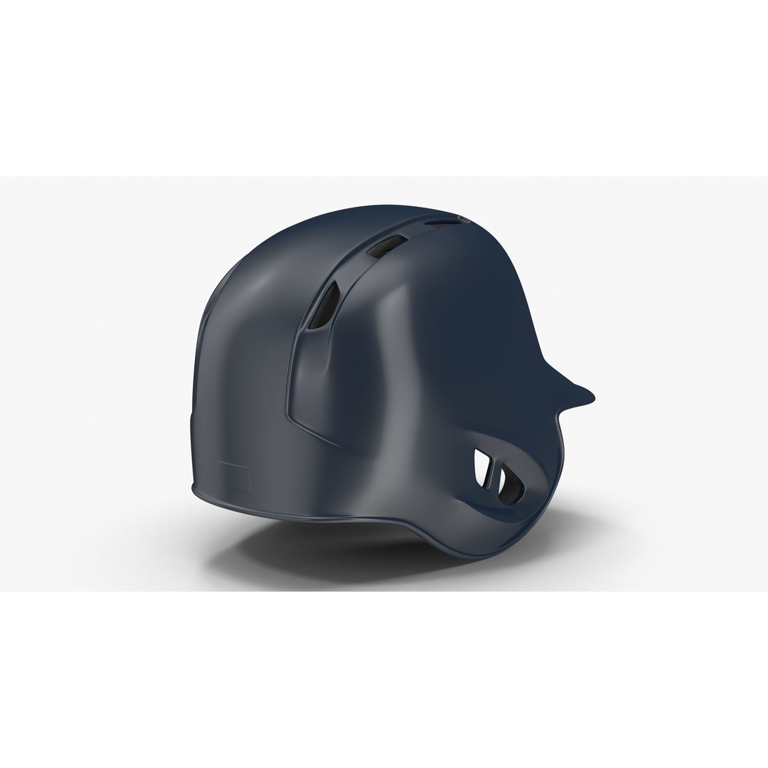 Baseball Helmet 3D Model – Low Poly Deep Blue Gloss Game Asset, FBX - View 8