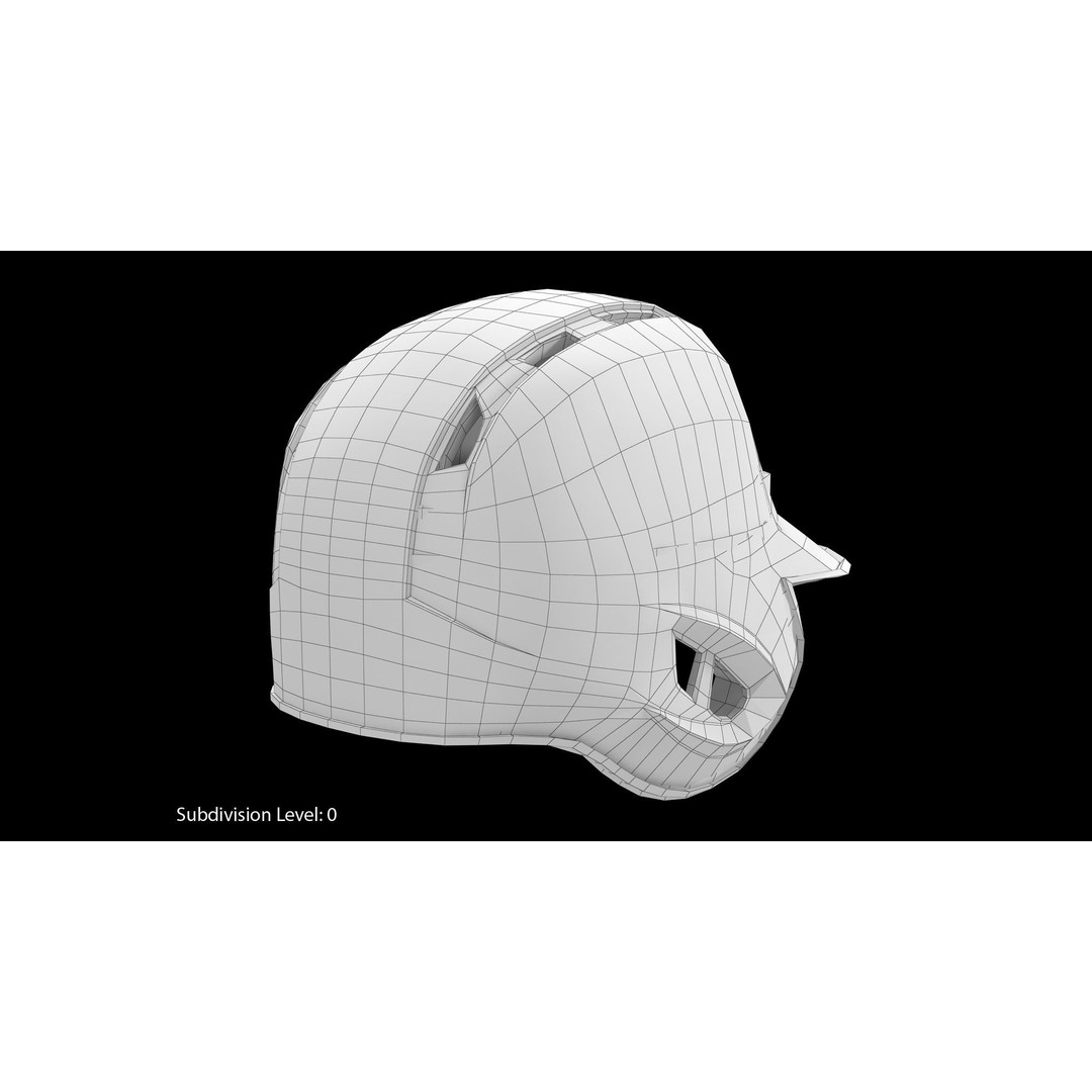 Baseball Helmet 3D Model – Low Poly Deep Blue Gloss Game Asset, FBX - View 9