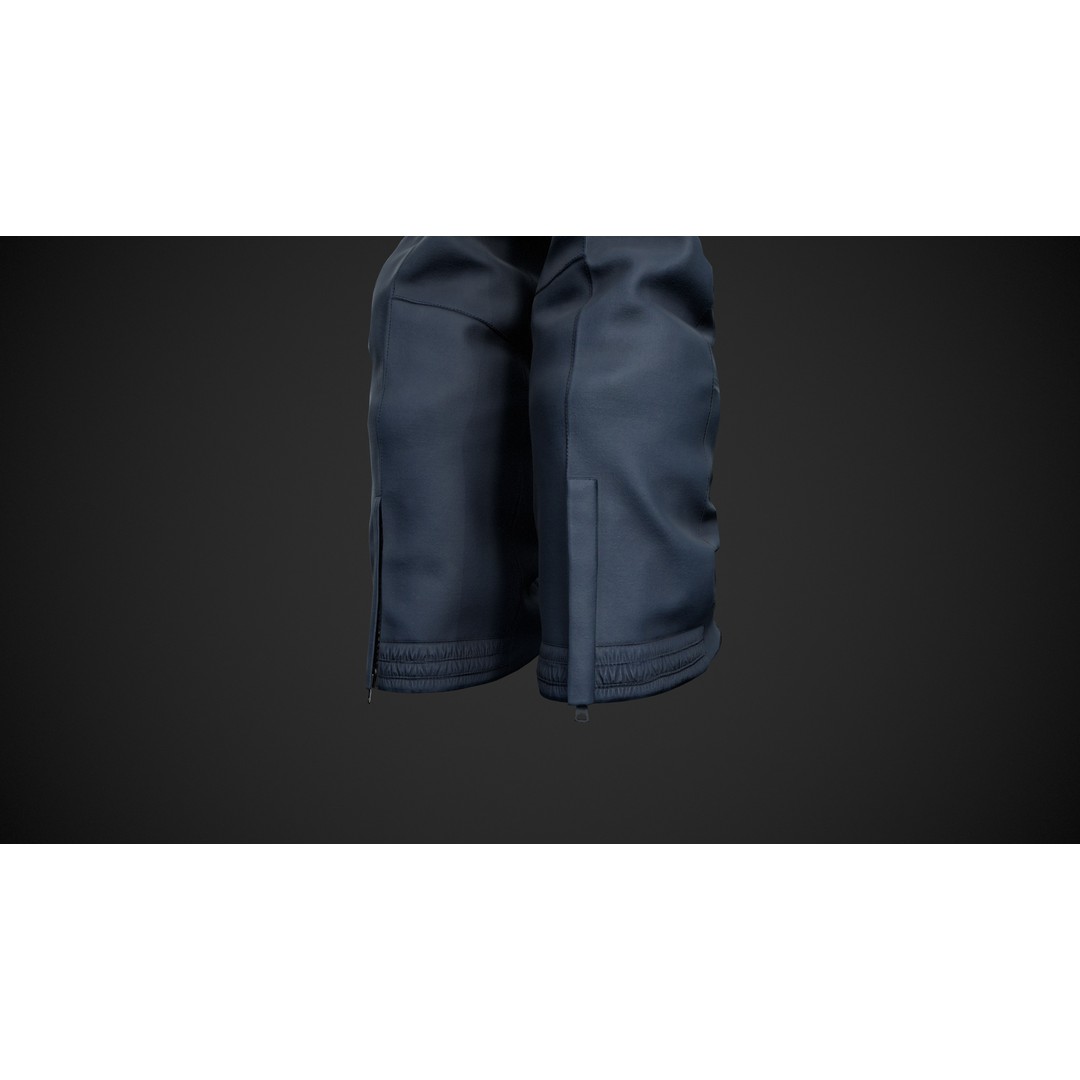 Blue Snowboard Pants 3D Model – Low Poly PBR Game Asset, FBX, OBJ - View 12