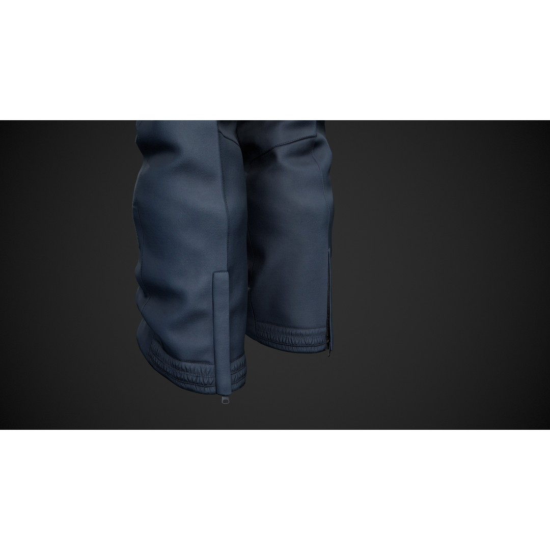 Blue Snowboard Pants 3D Model – Low Poly PBR Game Asset, FBX, OBJ - View 13