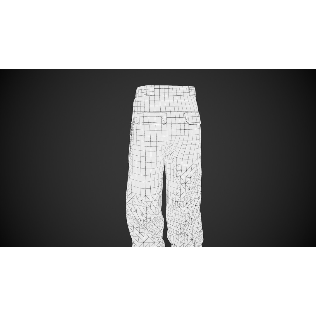 Blue Snowboard Pants 3D Model – Low Poly PBR Game Asset, FBX, OBJ - View 16