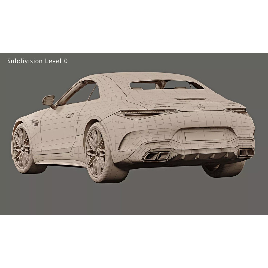 2022 Mercedes-Benz SL 63 AMG 3D Model – High Poly PBR Asset, FBX/OBJ - View 21