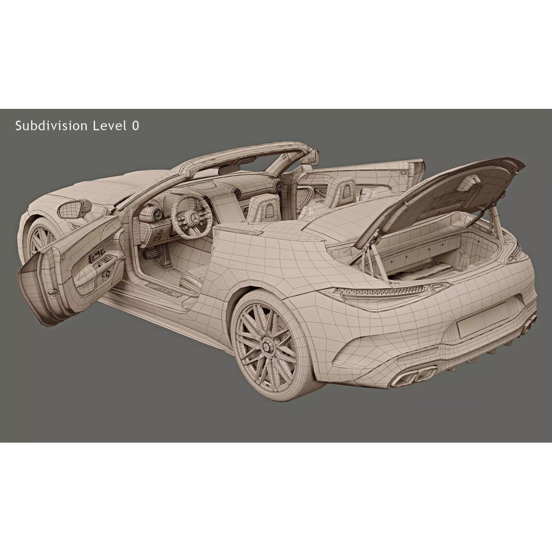 2022 Mercedes-Benz SL 63 AMG 3D Model – High Poly PBR Asset, FBX/OBJ - View 22