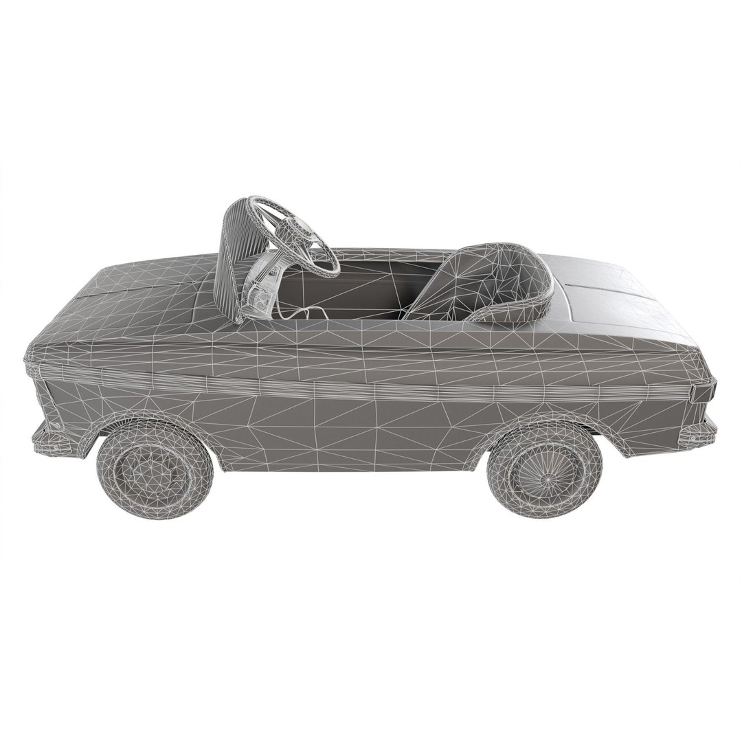 Pedal Car 3D Model – Retro Low-Poly Vehicle, FBX & Blender
