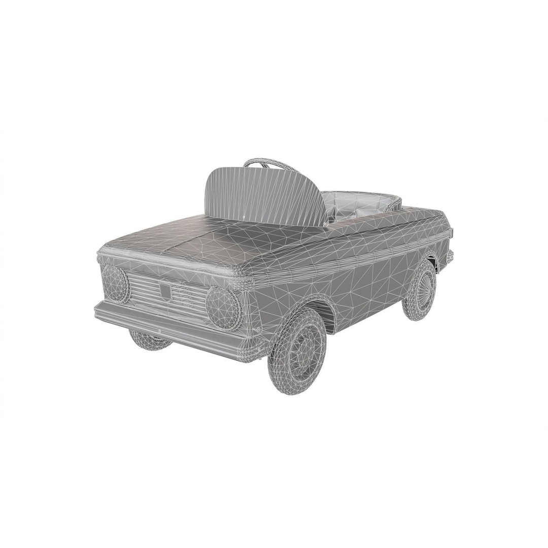 Pedal Car 3D Model – Retro Low-Poly Vehicle, FBX & Blender - View 13
