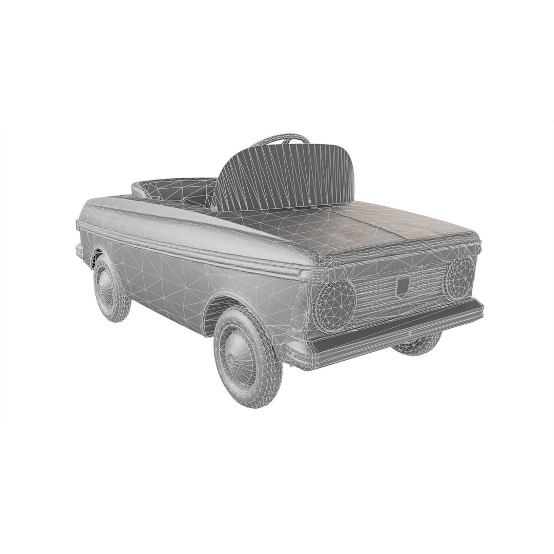 Pedal Car 3D Model – Retro Low-Poly Vehicle, FBX & Blender - View 14