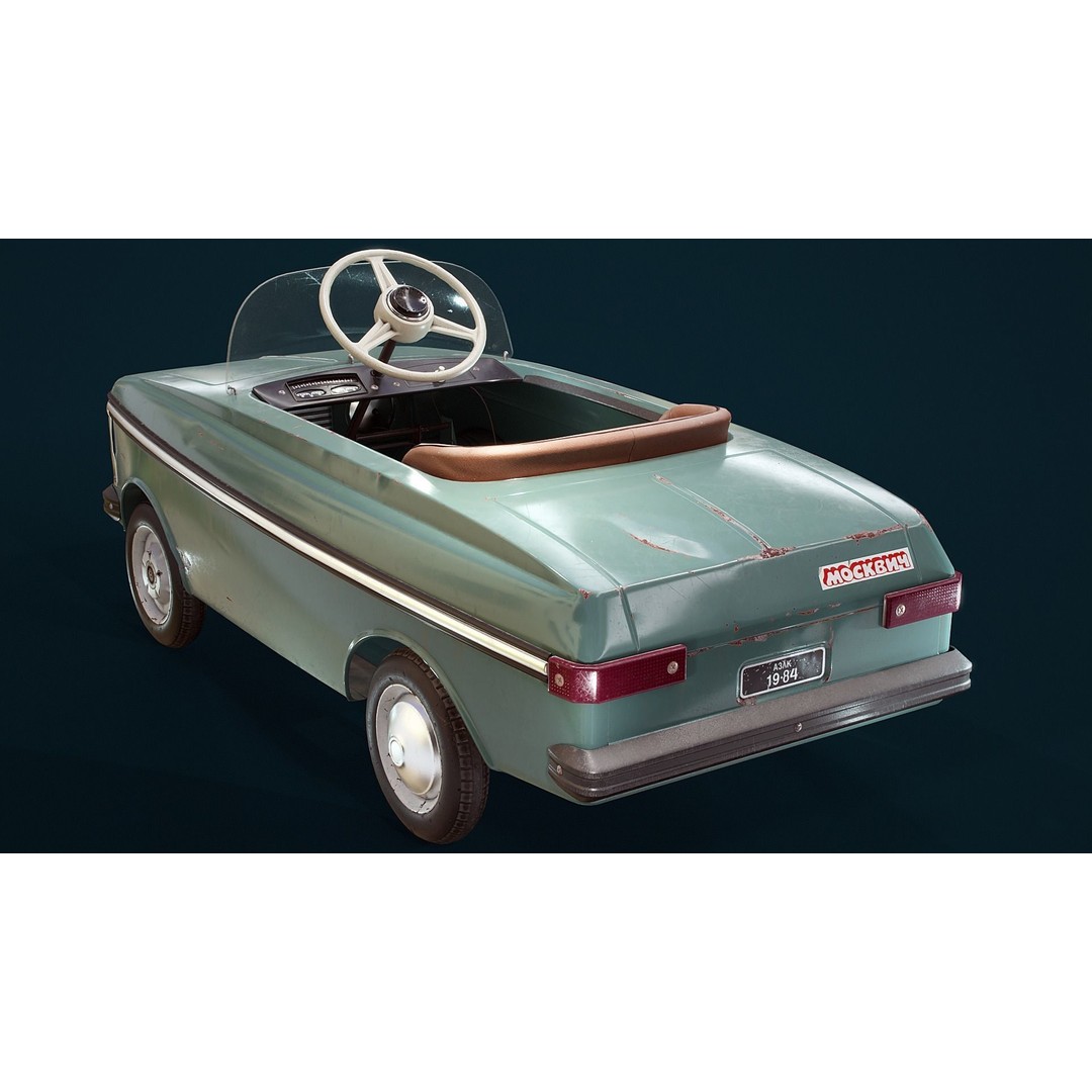 Pedal Car 3D Model – Retro Low-Poly Vehicle, FBX & Blender - View 4