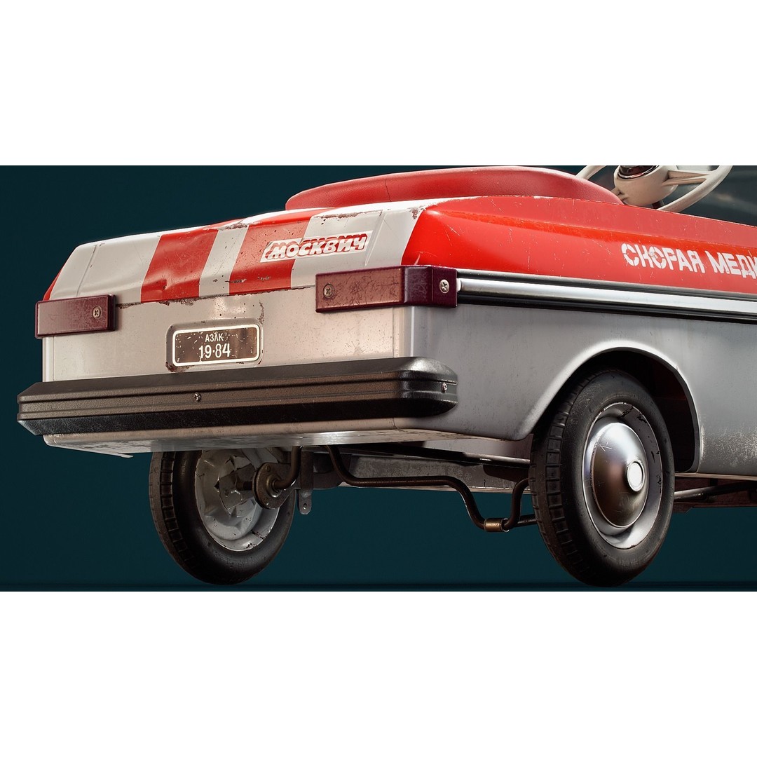 Pedal Car 3D Model – Retro Low-Poly Vehicle, FBX & Blender - View 6