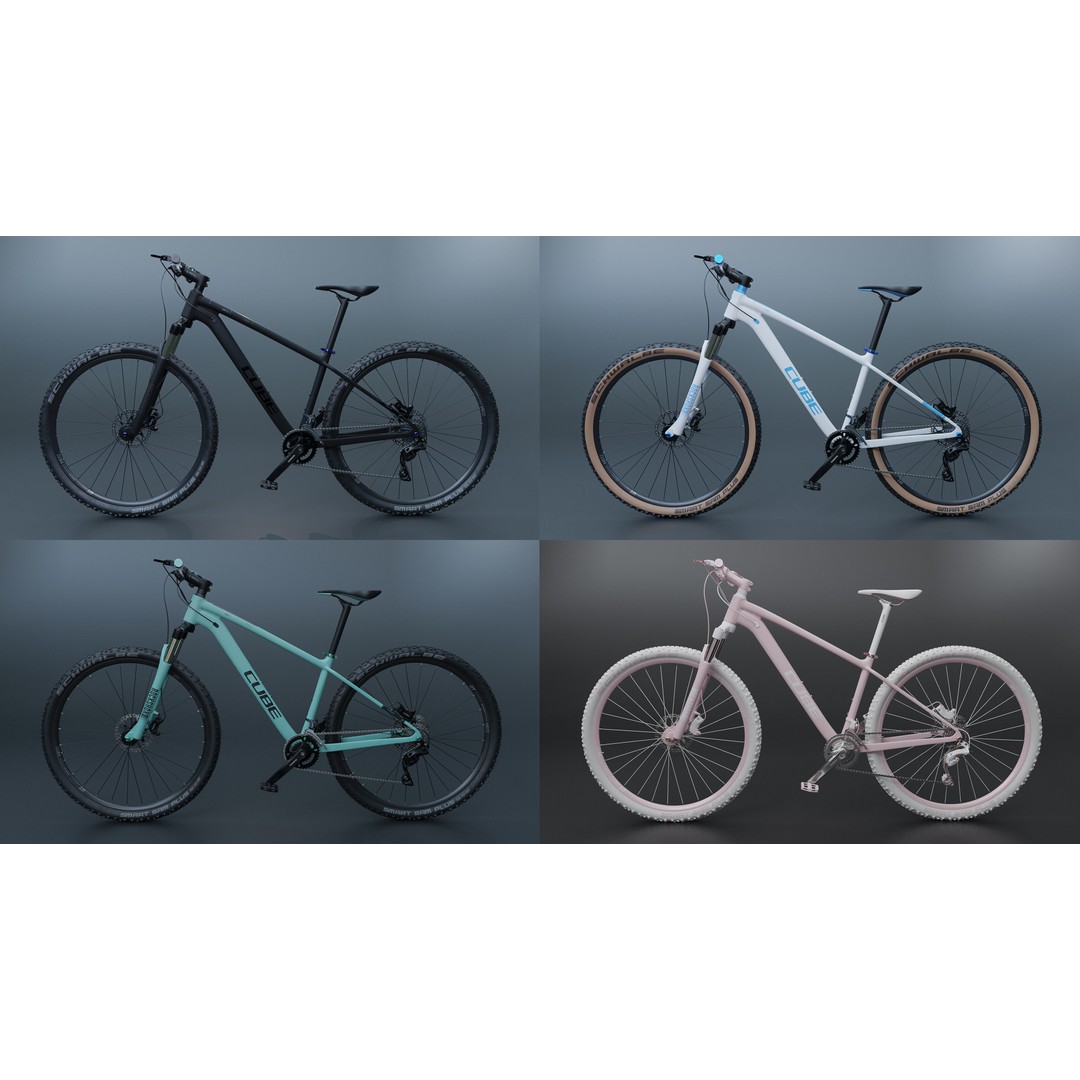 MTB CUBE AiM SL 3D Model – Game Ready Bicycle with PBR Textures - View 4