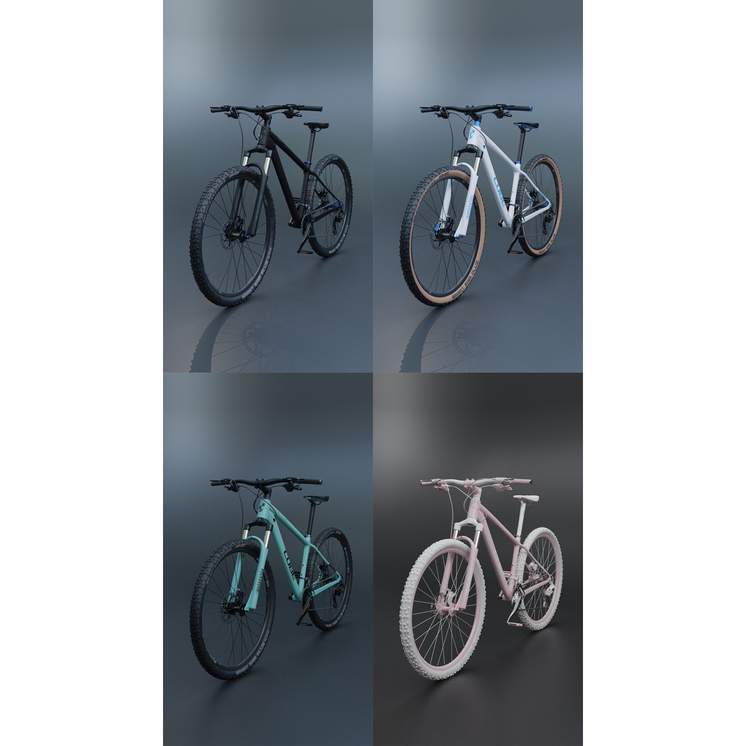 MTB CUBE AiM SL 3D Model – Game Ready Bicycle with PBR Textures - View 5