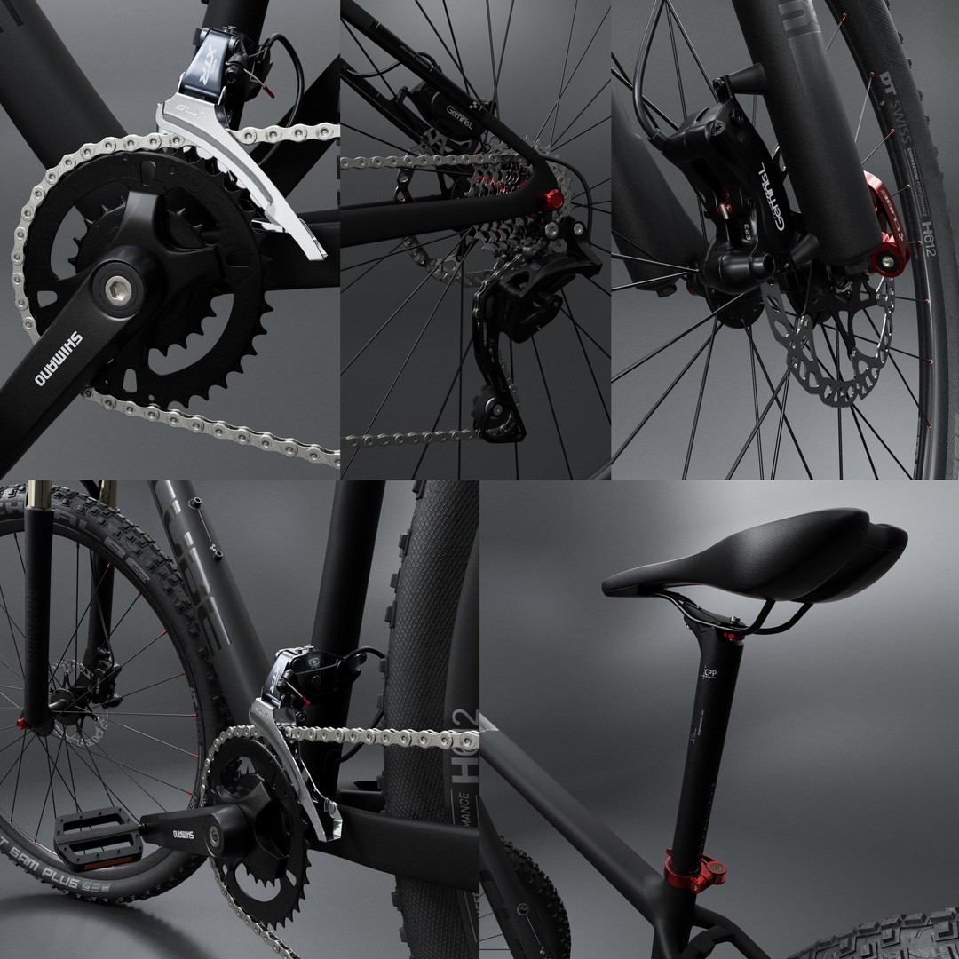 MTB CUBE AiM SL 3D Model – Game Ready Bicycle with PBR Textures - View 8