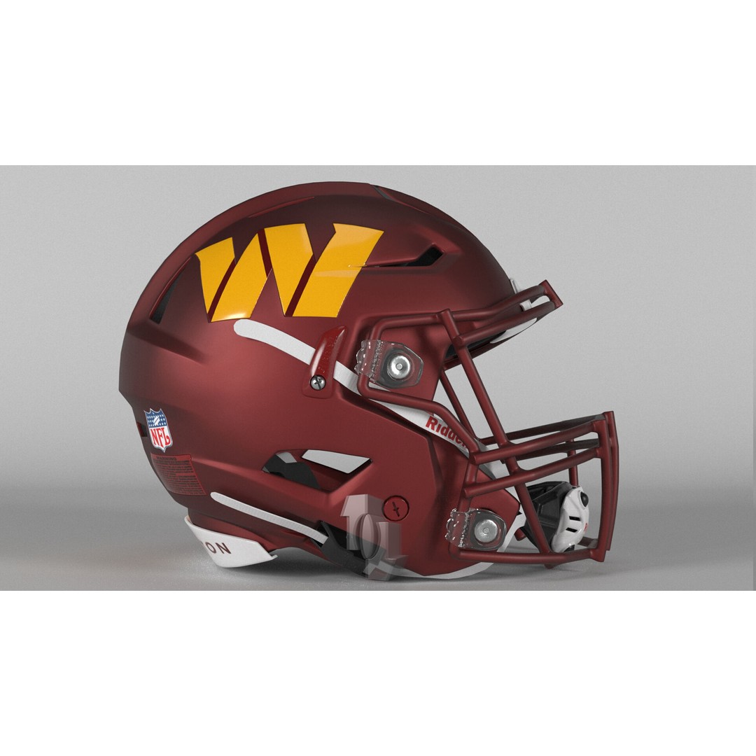 WASHINGTON COMMANDERS Helmet 3D Model – PBR Game-Ready Asset, FBX, OBJ, Blender - View 4