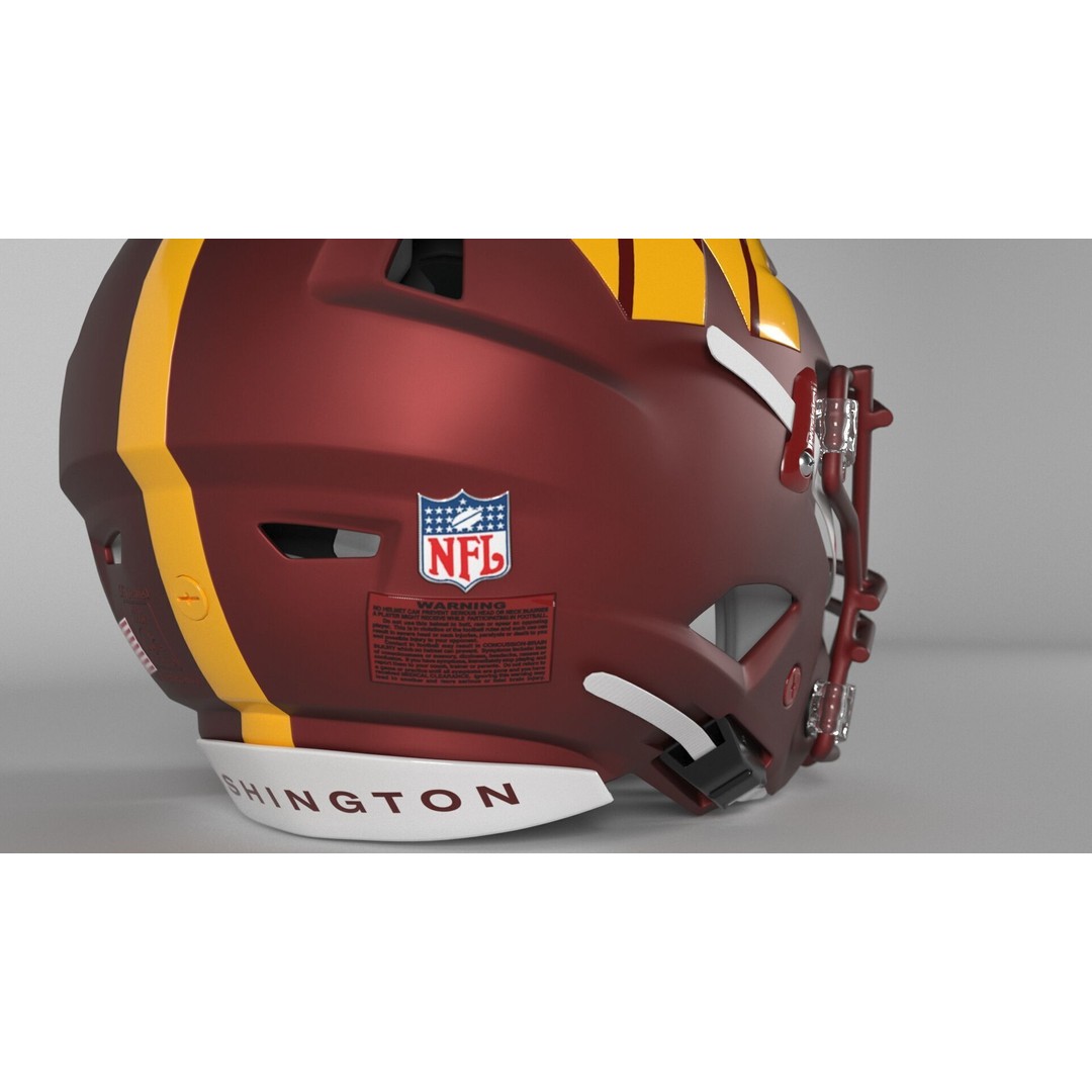 WASHINGTON COMMANDERS Helmet 3D Model – PBR Game-Ready Asset, FBX, OBJ, Blender - View 5