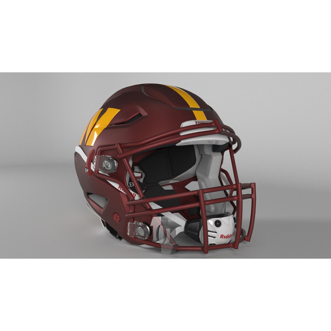 WASHINGTON COMMANDERS Helmet 3D Model – PBR Game-Ready Asset, FBX, OBJ, Blender - View 6