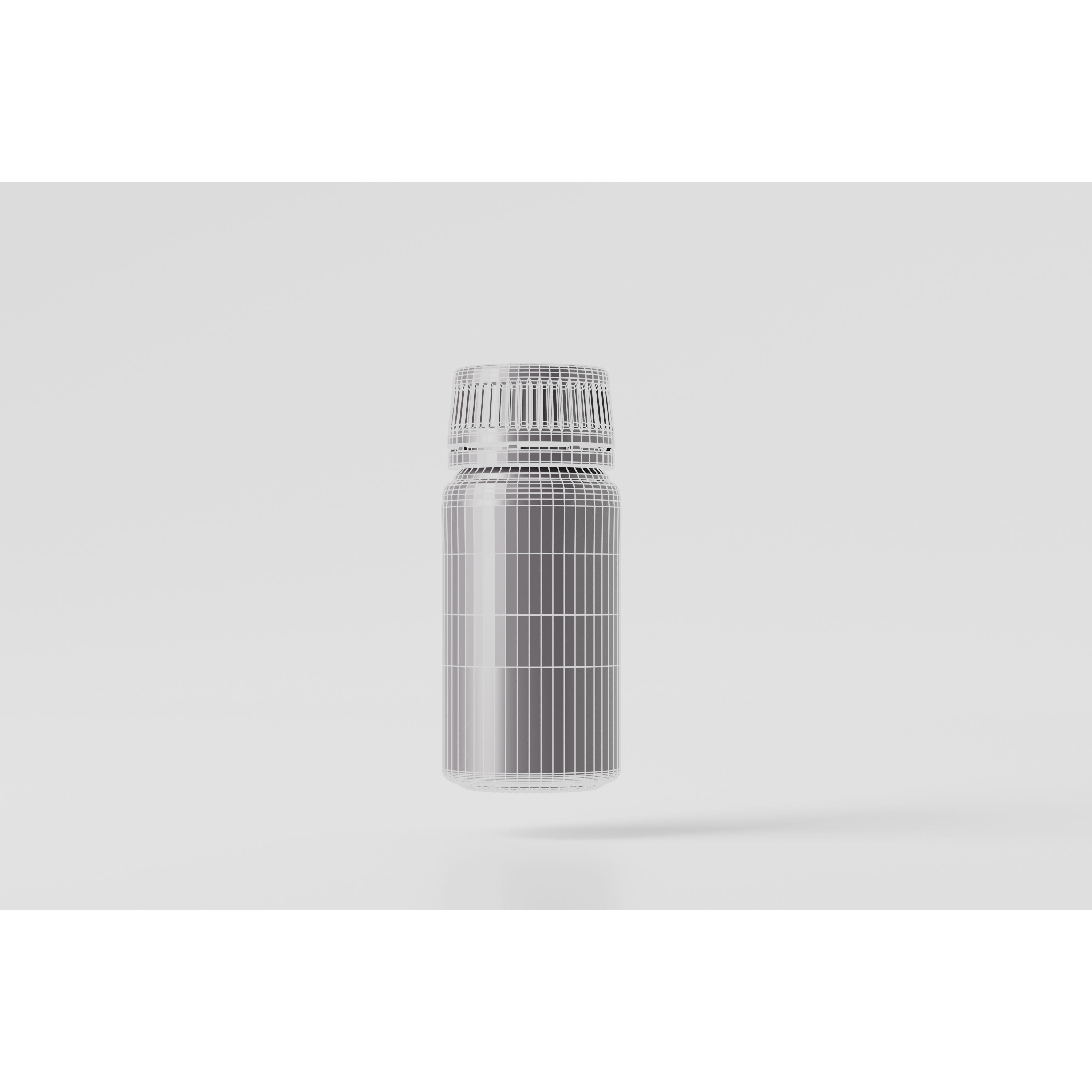 Amber Glass Cosmetic Packaging Bottle - Low-Poly 3D Model - View 8