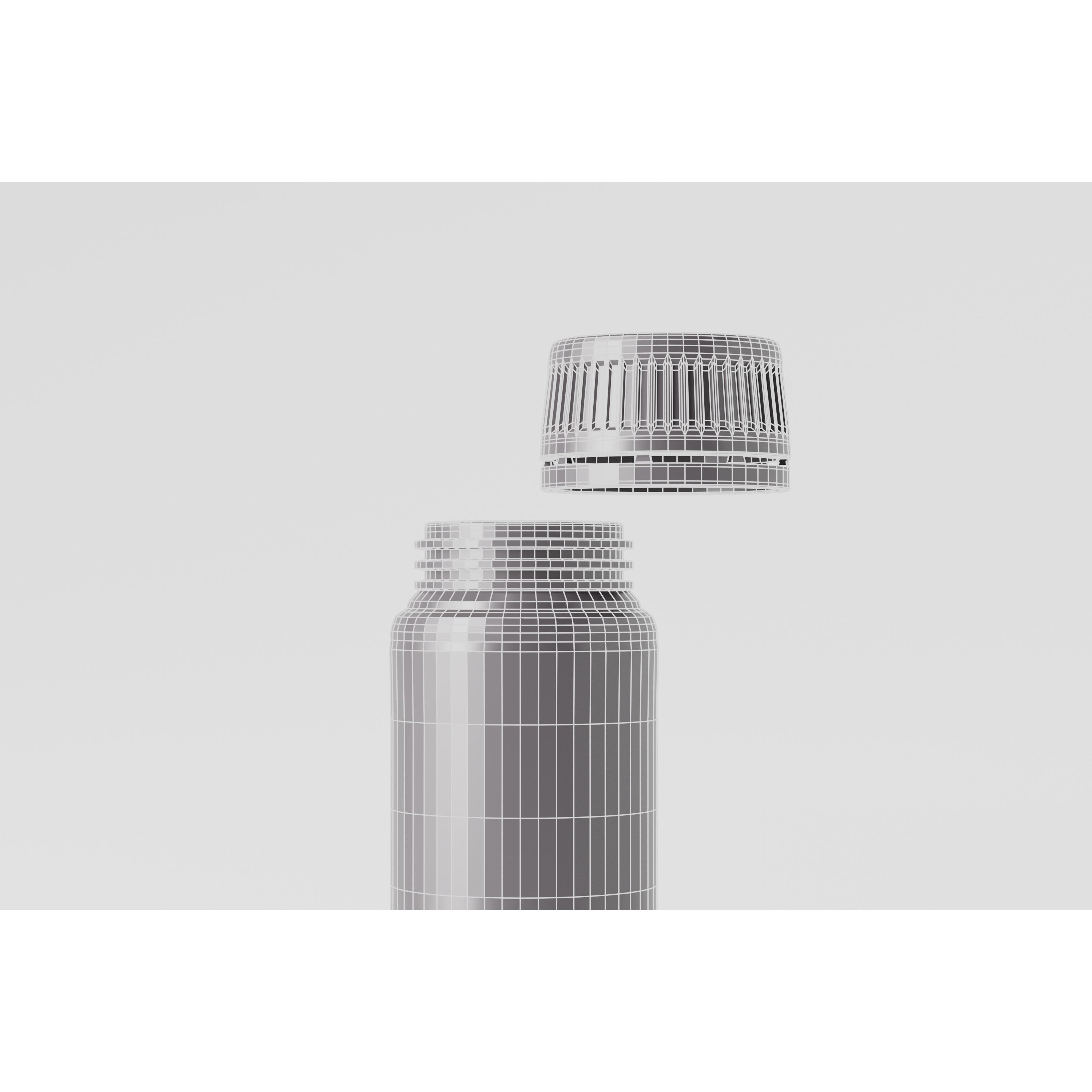 Amber Glass Cosmetic Packaging Bottle - Low-Poly 3D Model - View 9