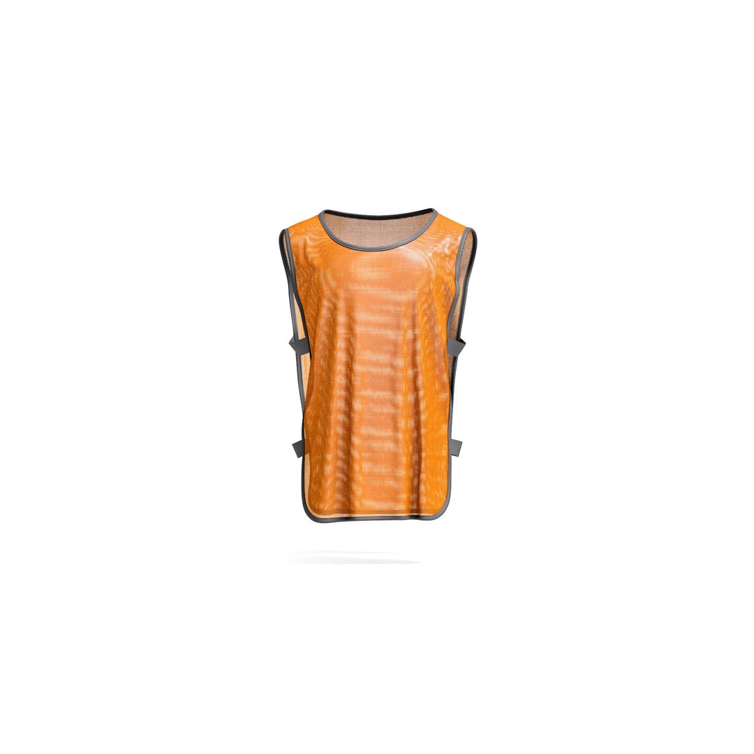 Orange Football Team Practice Vest 3D Model – Elastic Sports Bib, FBX - View 3