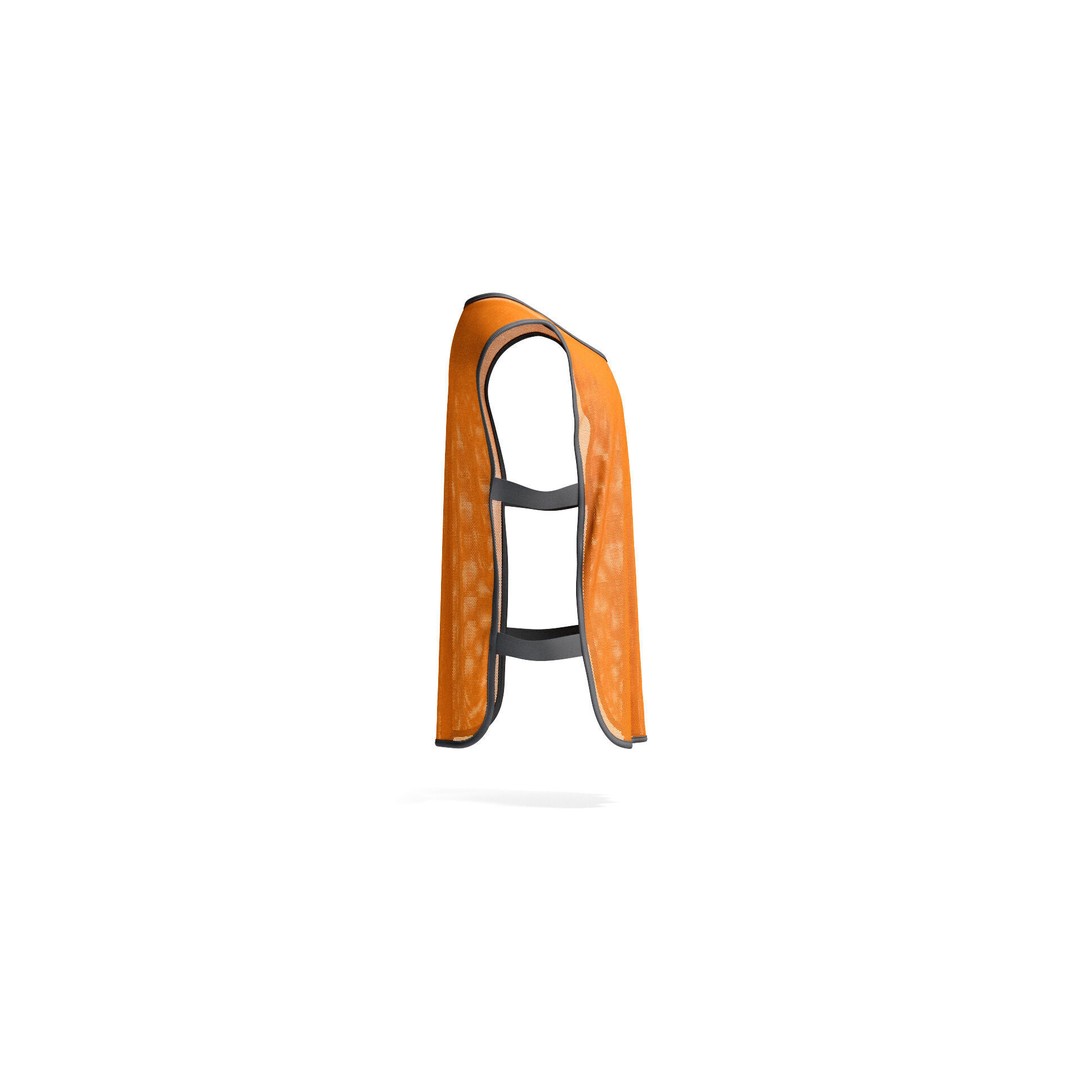 Orange Football Team Practice Vest 3D Model – Elastic Sports Bib, FBX - View 6