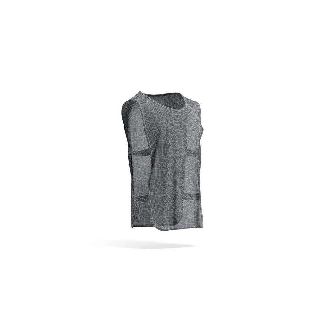 Orange Football Team Practice Vest 3D Model – Elastic Sports Bib, FBX - View 8