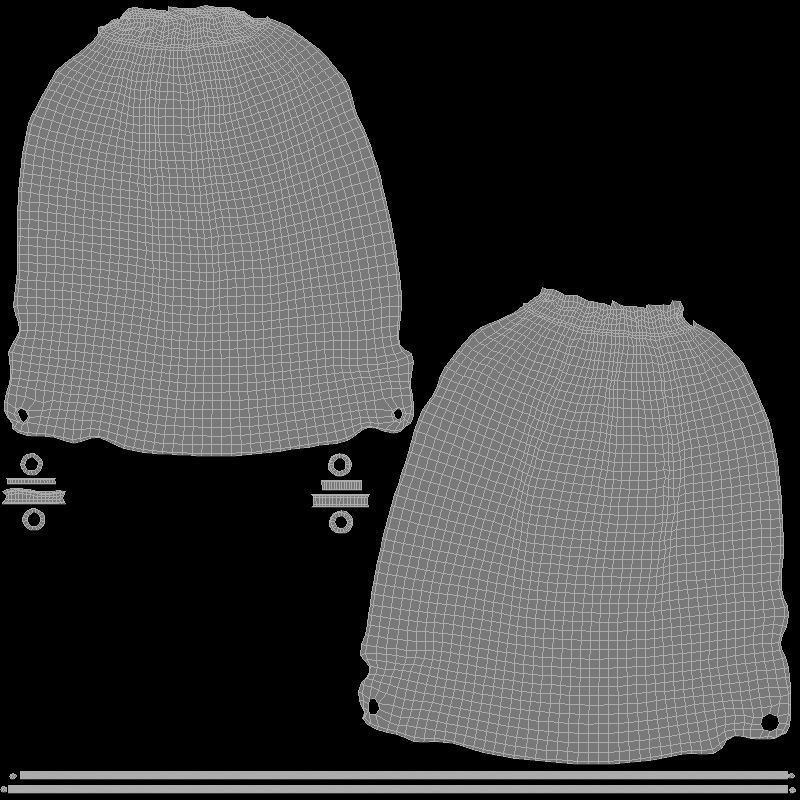 Black Drawstring Backpack 3D Model – Low Poly Game Asset, FBX - View 7