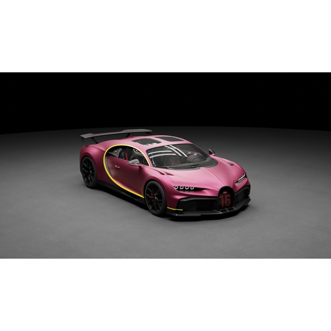 Bugatti Chiron 3D Model – High-Fidelity Sport Car Asset, FBX - View 19