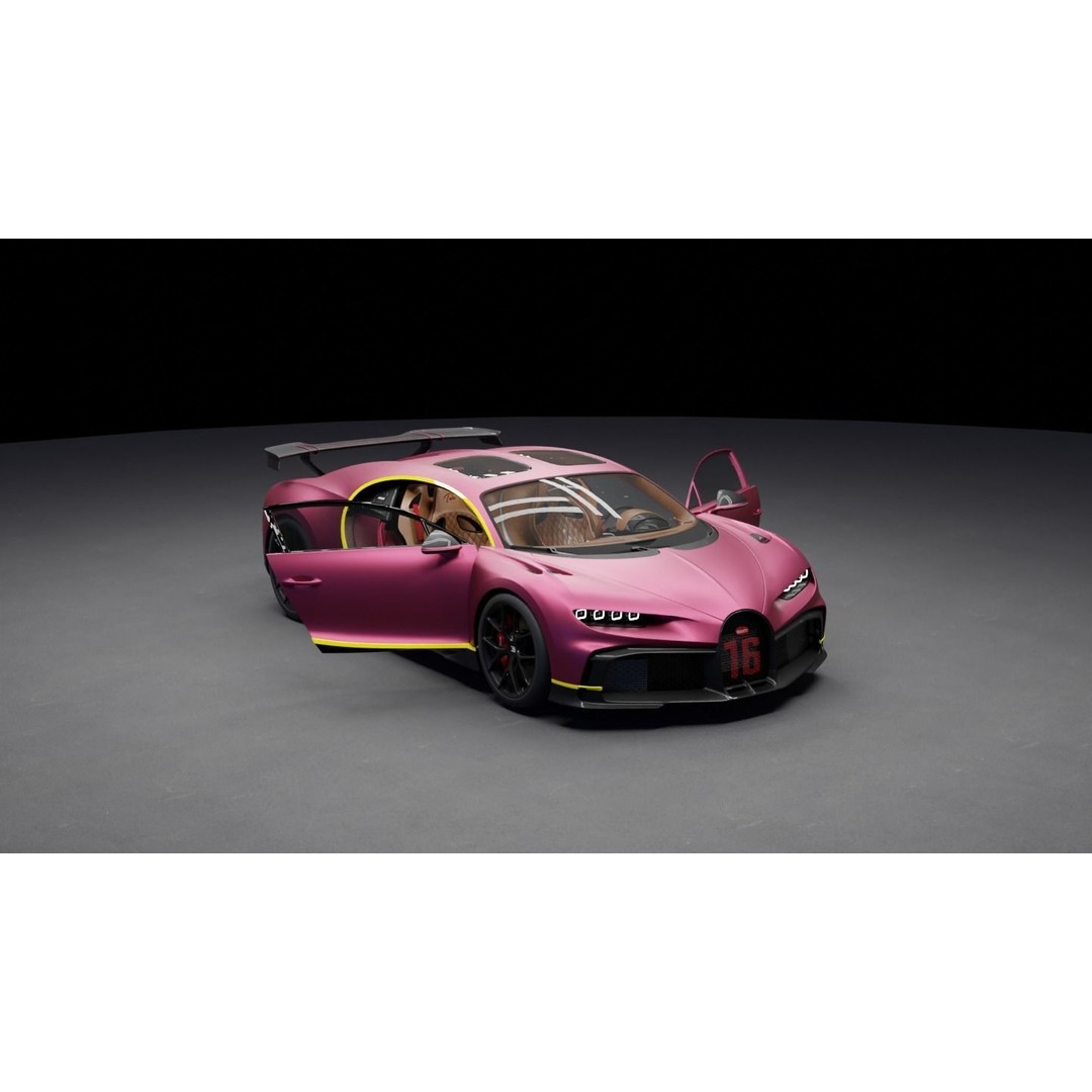 Bugatti Chiron 3D Model – High-Fidelity Sport Car Asset, FBX - View 22