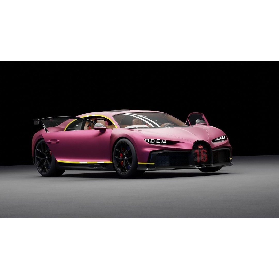 Bugatti Chiron 3D Model – High-Fidelity Sport Car Asset, FBX - View 25