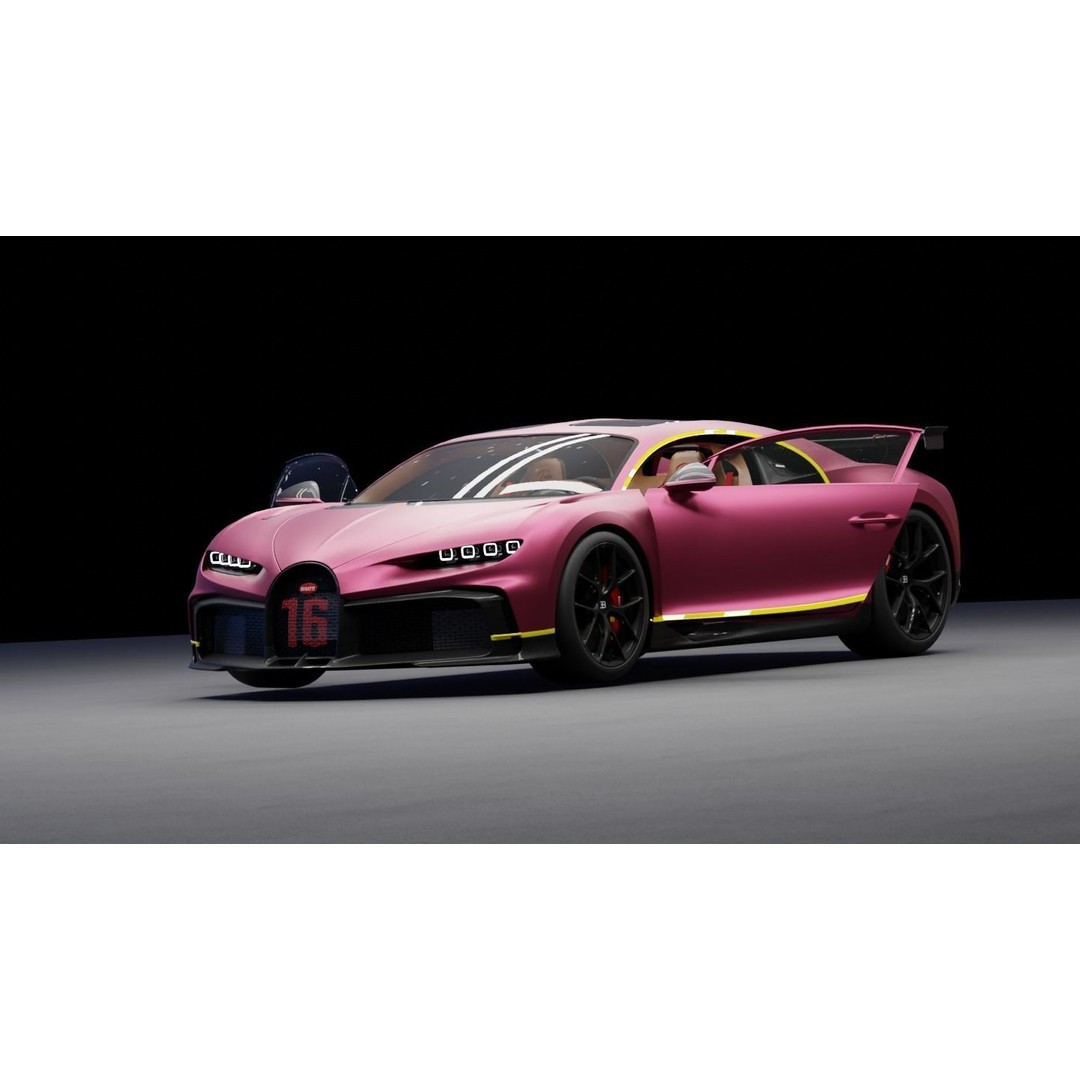Bugatti Chiron 3D Model – High-Fidelity Sport Car Asset, FBX - View 28