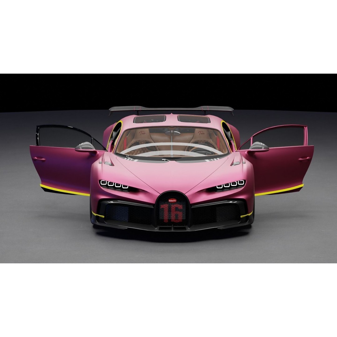 Bugatti Chiron 3D Model – High-Fidelity Sport Car Asset, FBX - View 9