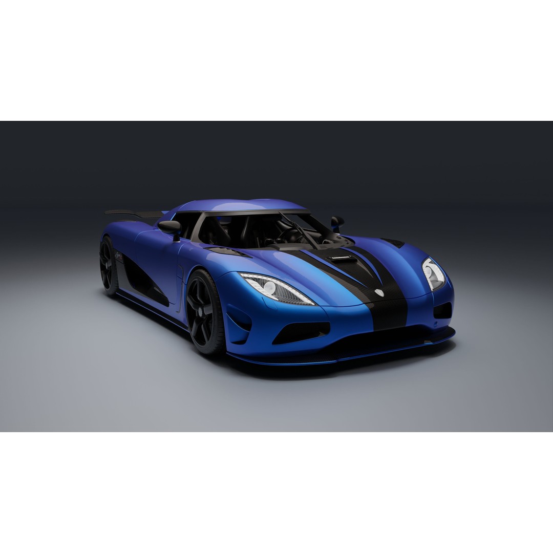 Koenigsegg Agera R 3D Model – Low Poly Game Ready Asset, FBX, Blender - View 3