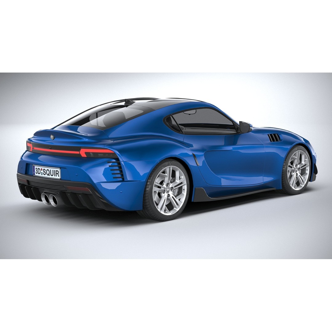 Sport Car 3D Model – Low Poly Game Asset, FBX & OBJ Formats - View 19
