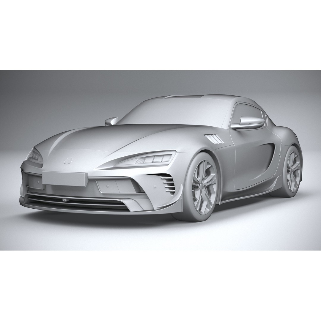 Sport Car 3D Model – Low Poly Game Asset, FBX & OBJ Formats - View 22