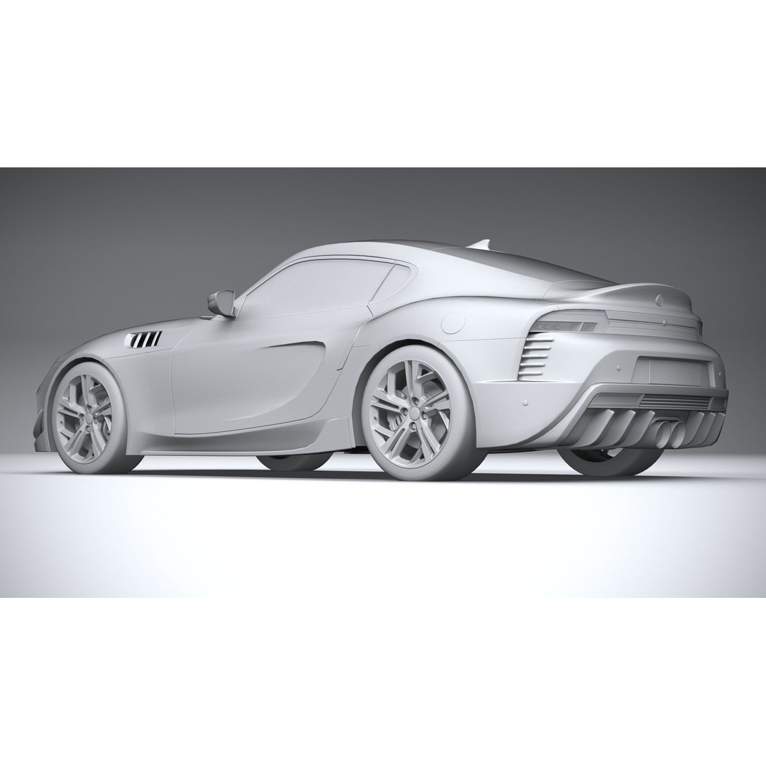 Sport Car 3D Model – Low Poly Game Asset, FBX & OBJ Formats - View 23