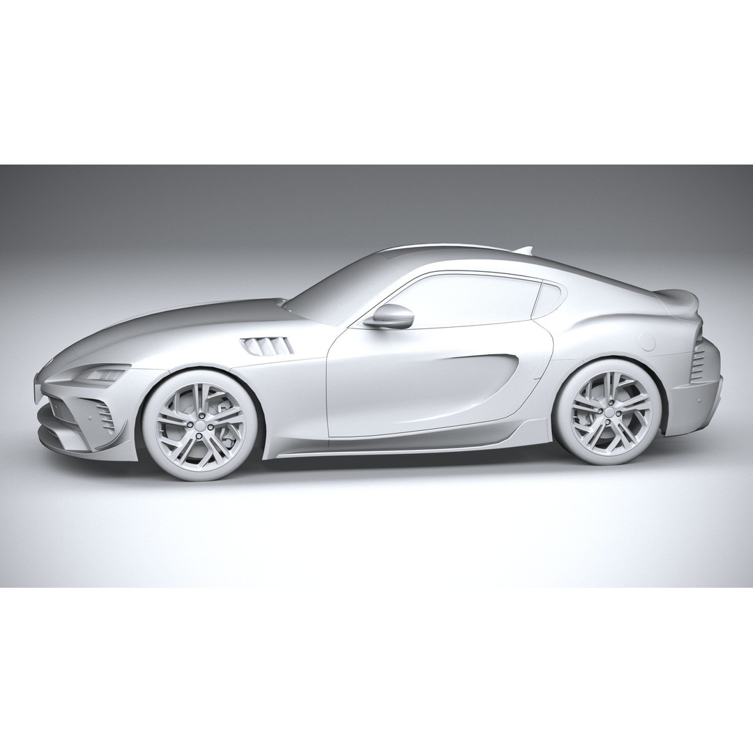 Sport Car 3D Model – Low Poly Game Asset, FBX & OBJ Formats - View 24