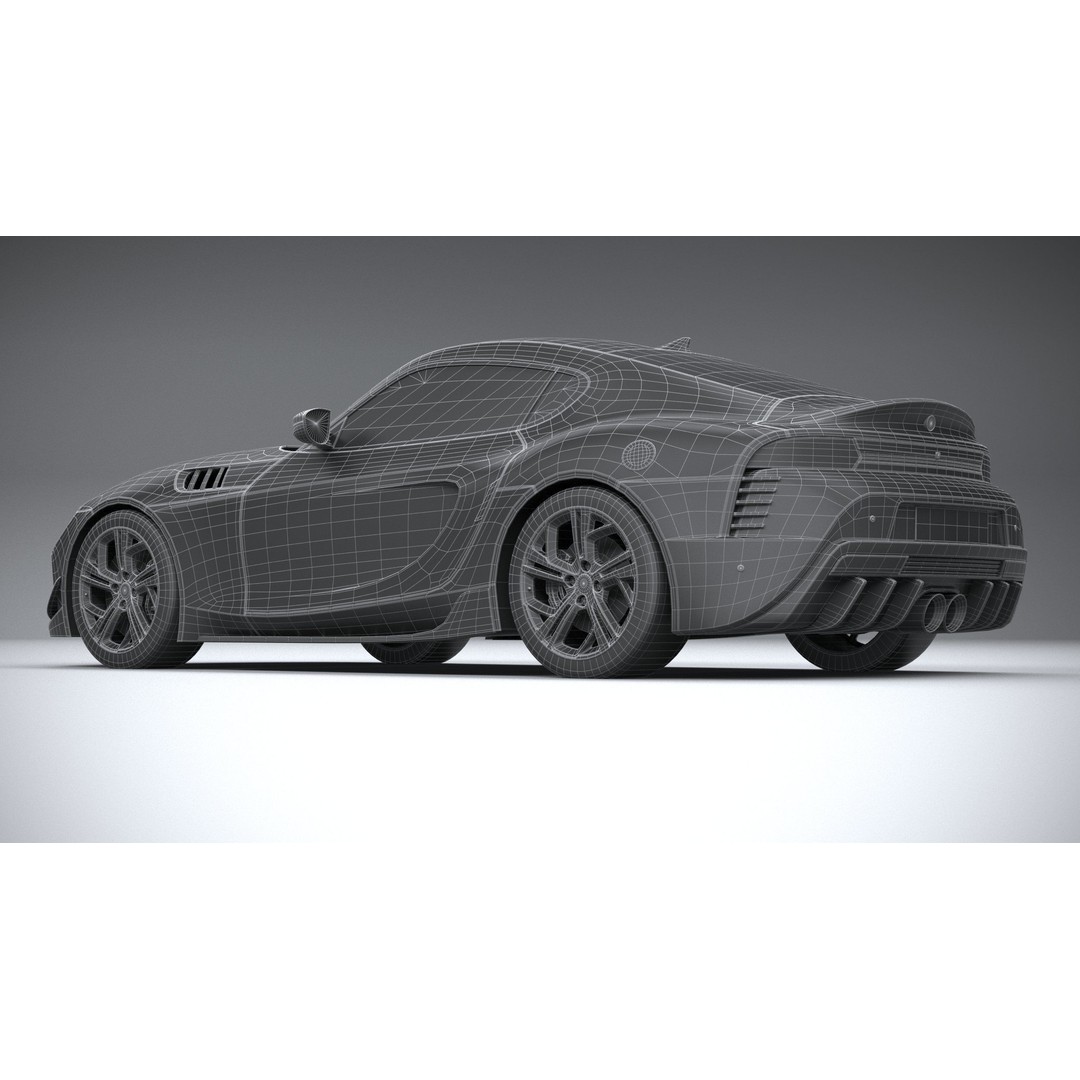 Sport Car 3D Model – Low Poly Game Asset, FBX & OBJ Formats - View 30