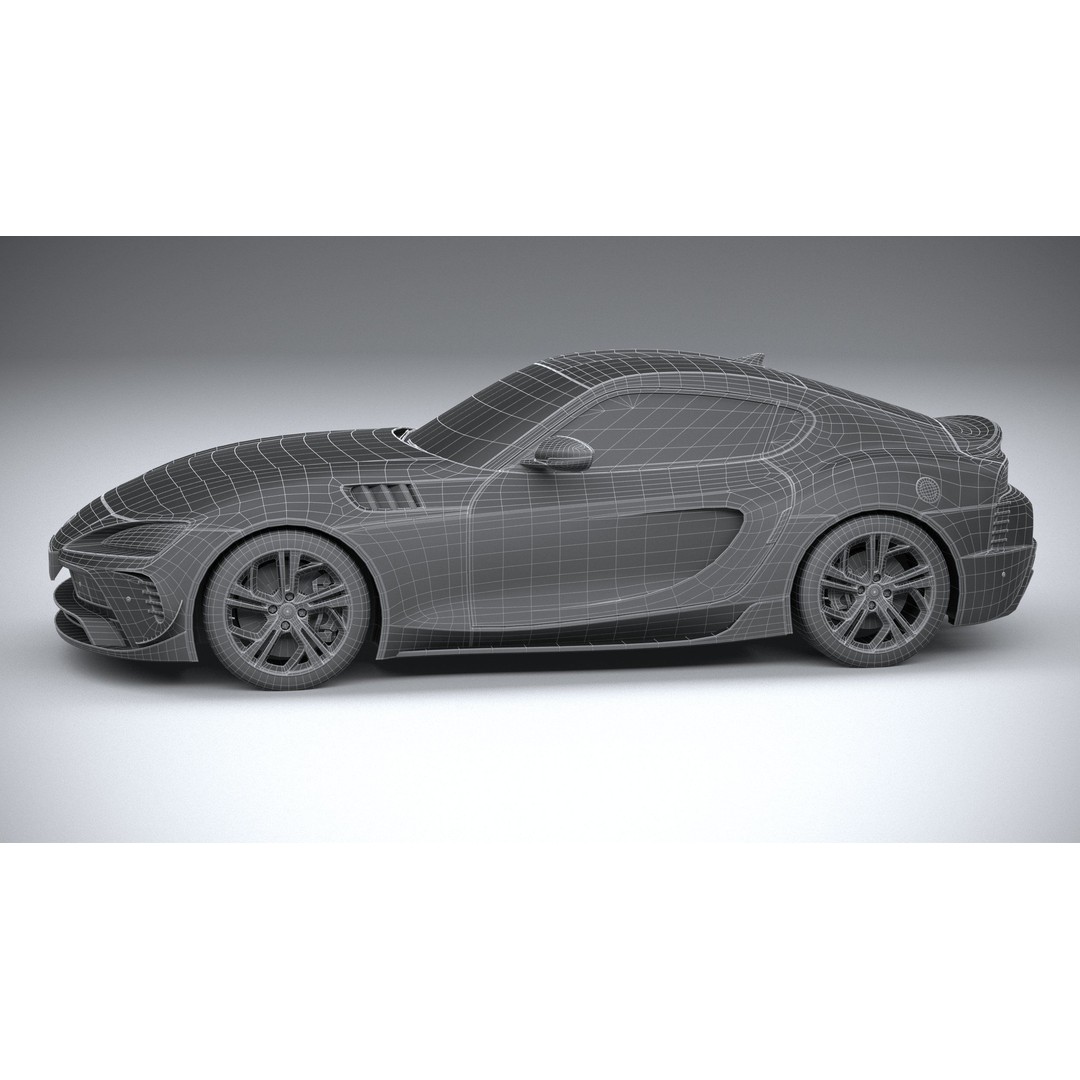 Sport Car 3D Model – Low Poly Game Asset, FBX & OBJ Formats - View 31