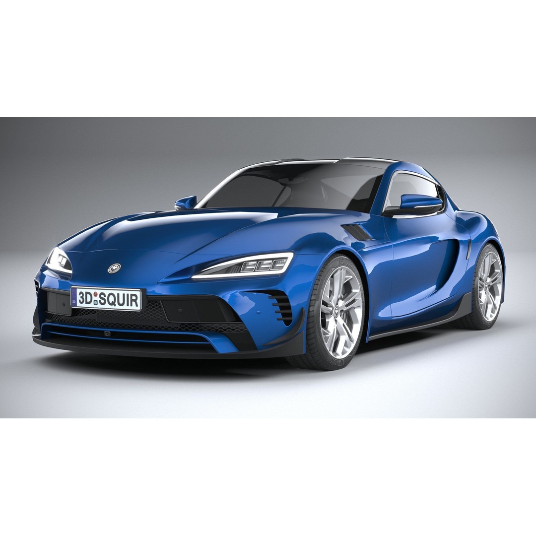 Sport Car 3D Model – Low Poly Game Asset, FBX & OBJ Formats - View 4