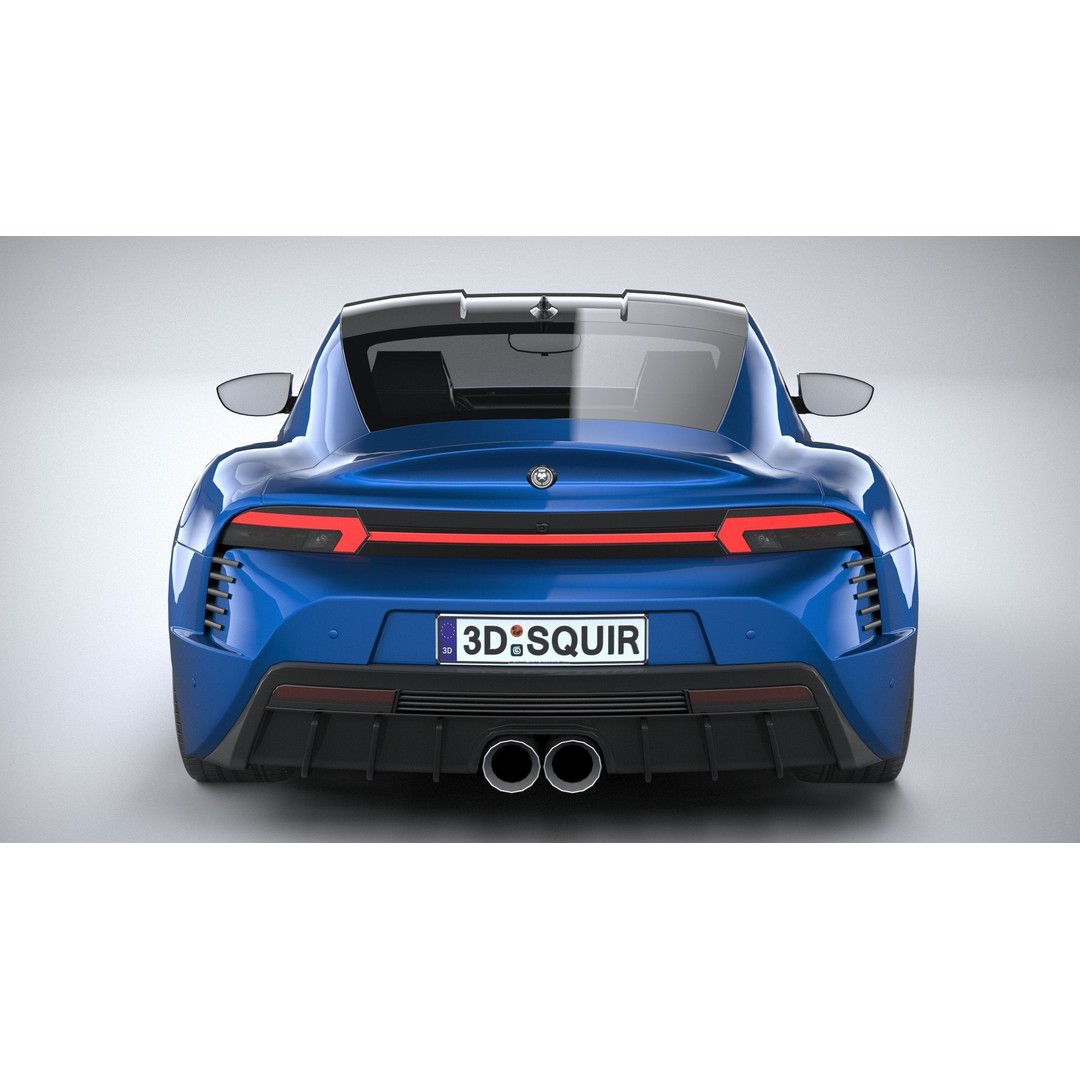 Sport Car 3D Model – Low Poly Game Asset, FBX & OBJ Formats - View 6