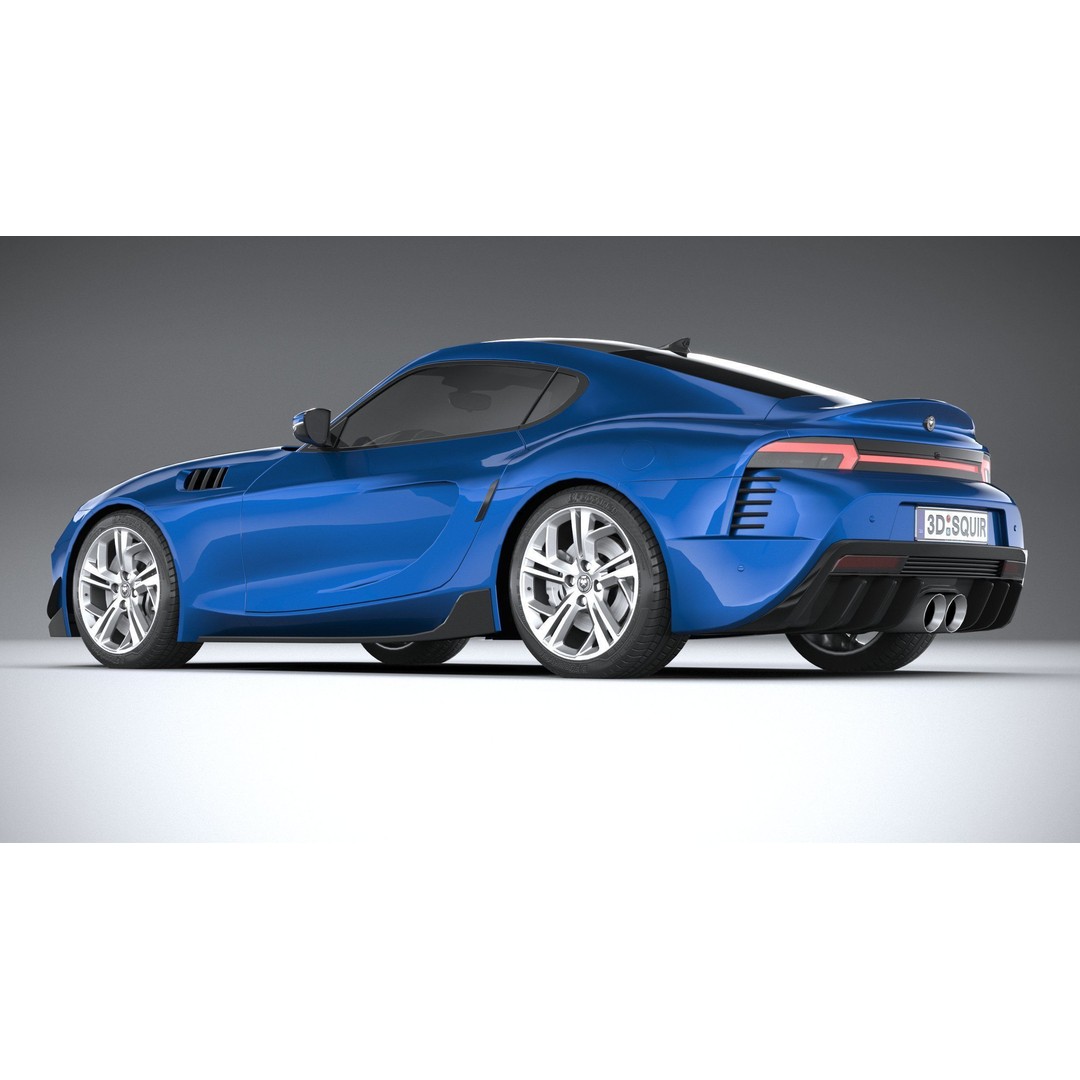Sport Car 3D Model – Low Poly Game Asset, FBX & OBJ Formats - View 7