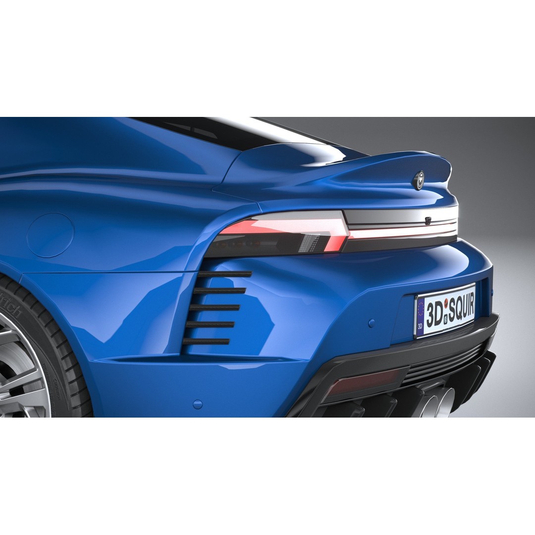 Sport Car 3D Model – Low Poly Game Asset, FBX & OBJ Formats - View 8