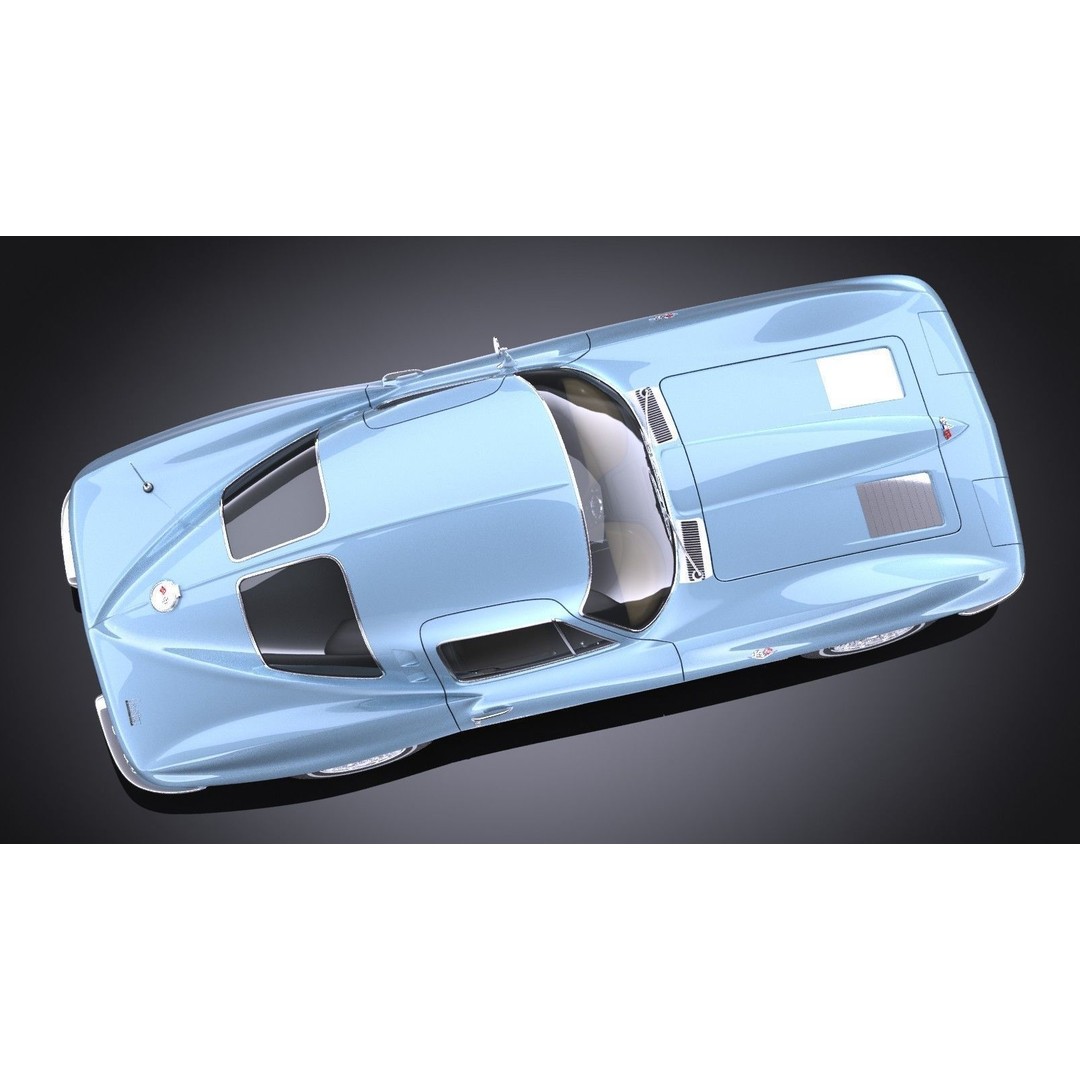 Chevrolet Corvette C2 Coupe 1963 3D Model – High Poly VRAY Asset - View 8