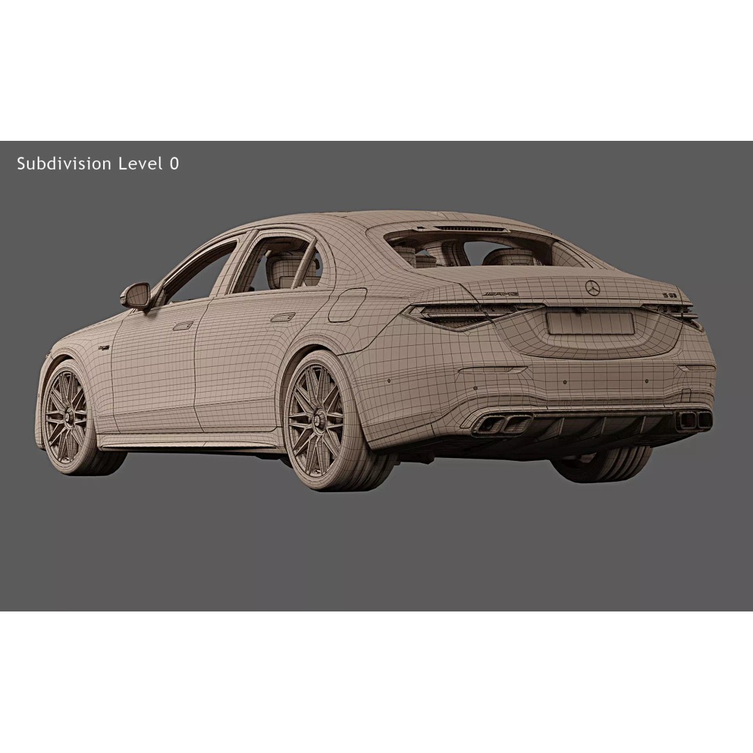 2023 Mercedes-Benz S63 AMG E Performance 3D Model – High Poly PBR Asset, FBX - View 29