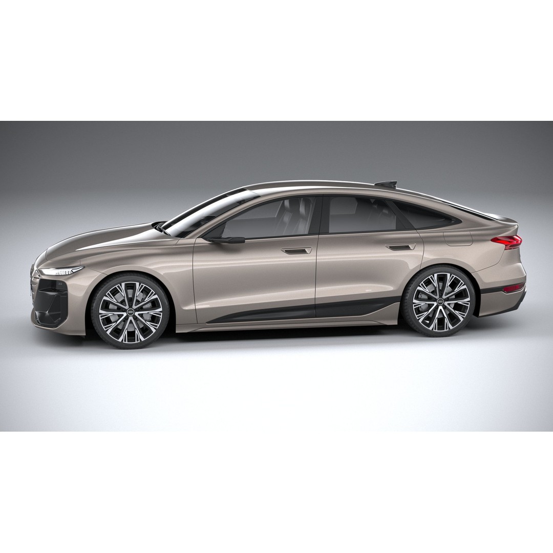 Audi A6 Sportback e-tron 2025 3D Model – High Poly Game Asset, FBX, OBJ - View 10