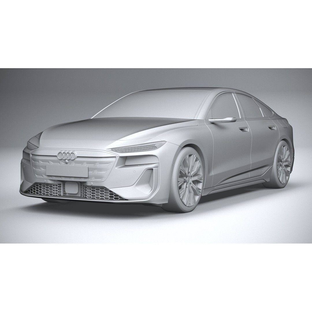 Audi A6 Sportback e-tron 2025 3D Model – High Poly Game Asset, FBX, OBJ - View 22