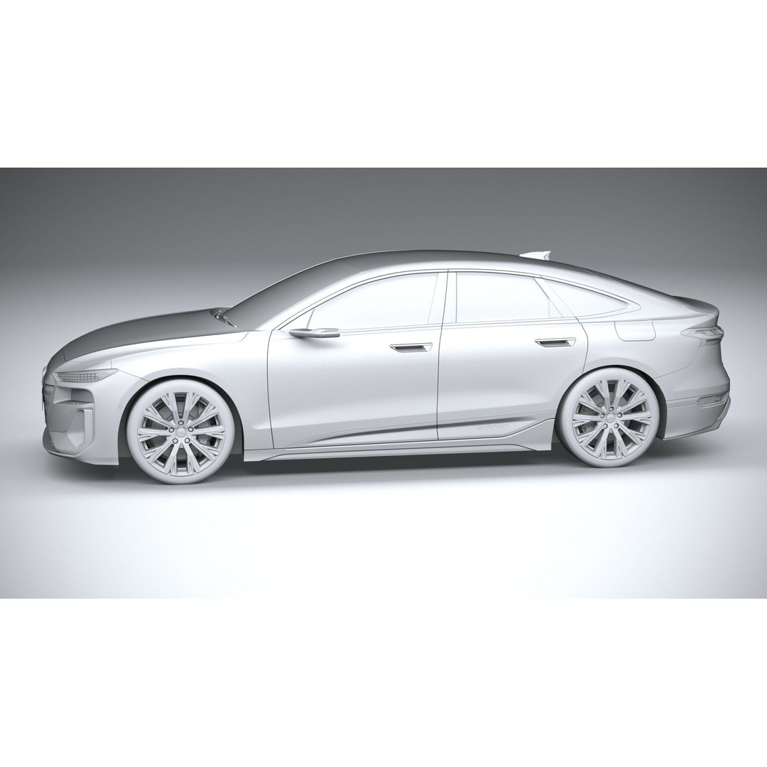 Audi A6 Sportback e-tron 2025 3D Model – High Poly Game Asset, FBX, OBJ - View 24