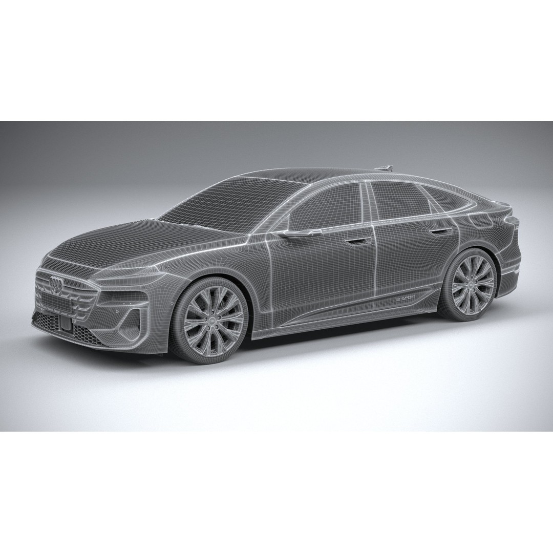 Audi A6 Sportback e-tron 2025 3D Model – High Poly Game Asset, FBX, OBJ - View 28