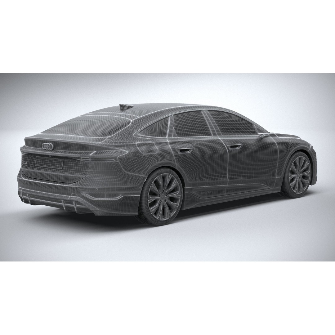 Audi A6 Sportback e-tron 2025 3D Model – High Poly Game Asset, FBX, OBJ - View 29